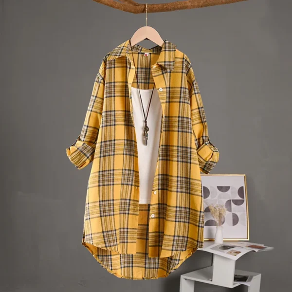 Women's Linen Blouse Vintage Chinese Style Buttoned Long Sleeve Shirt - Image 4