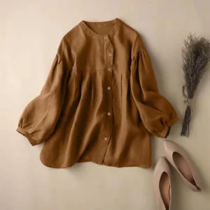 Oversized Linen Cotton Shirt Women Long Sleeve Casual Streetwear Top