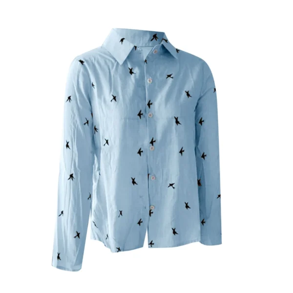 Korean Cotton Linen Shirt Women Summer V-Neck Elegant Style - Image 2