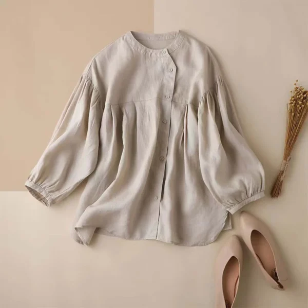 Oversized Linen Cotton Shirt Women Long Sleeve Casual Streetwear Top - Image 2
