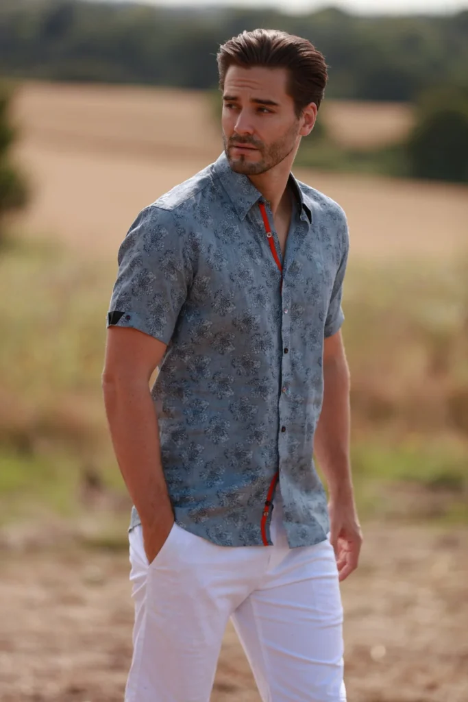 Short Sleeve Linen Shirts for Men